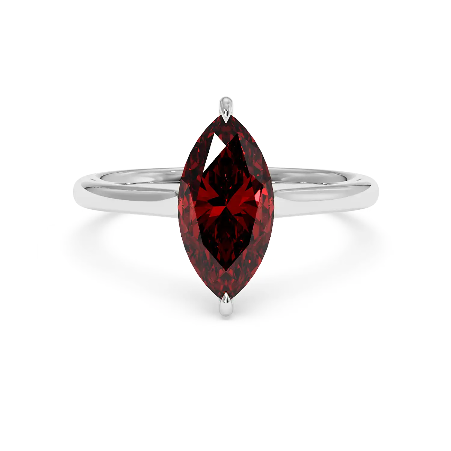 Platinum Poppy Plain Shank Engagement Ring