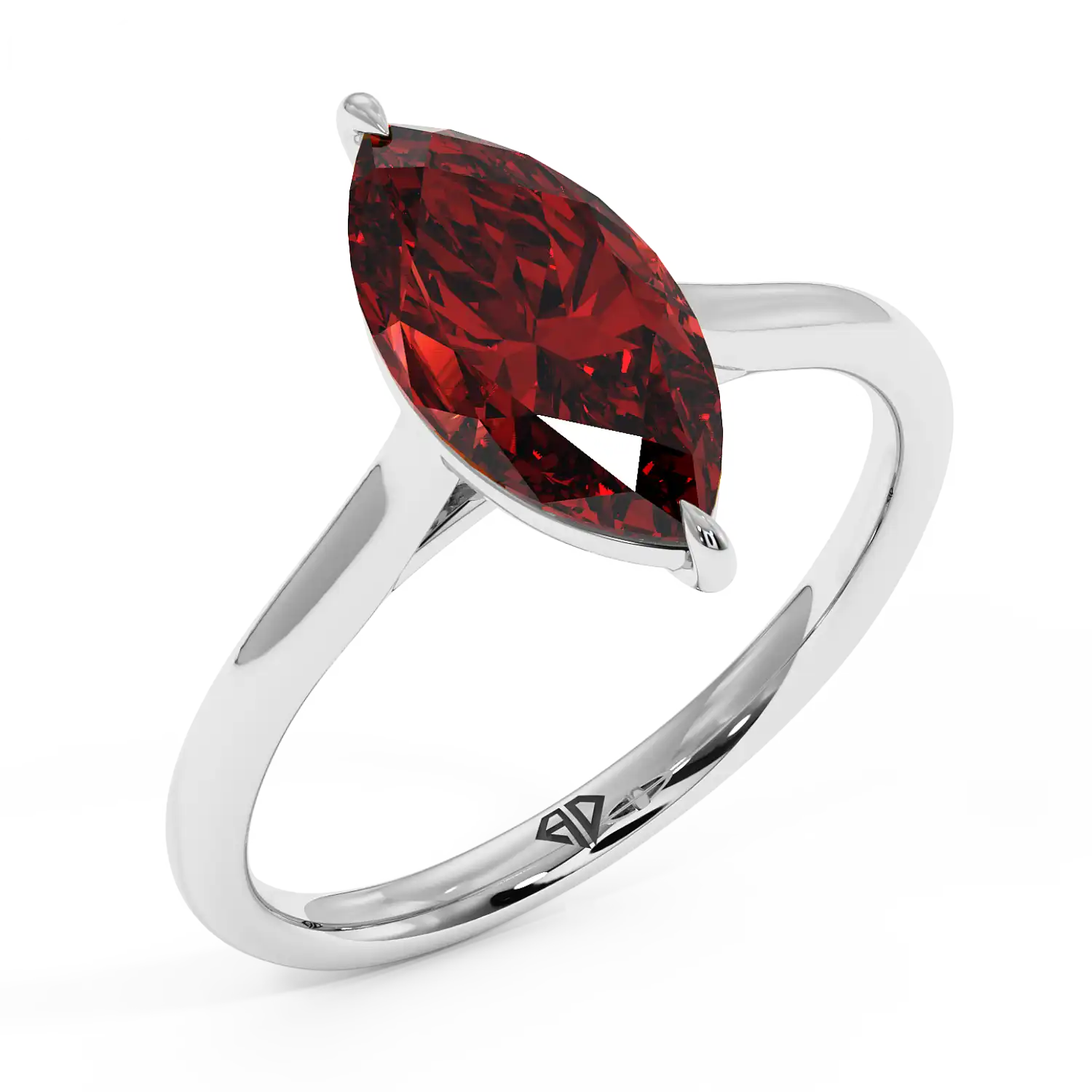 Platinum Poppy Plain Shank Engagement Ring