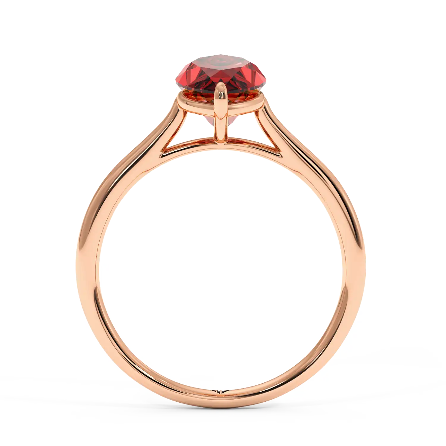 18K Rose Gold Poppy Plain Shank Engagement Ring