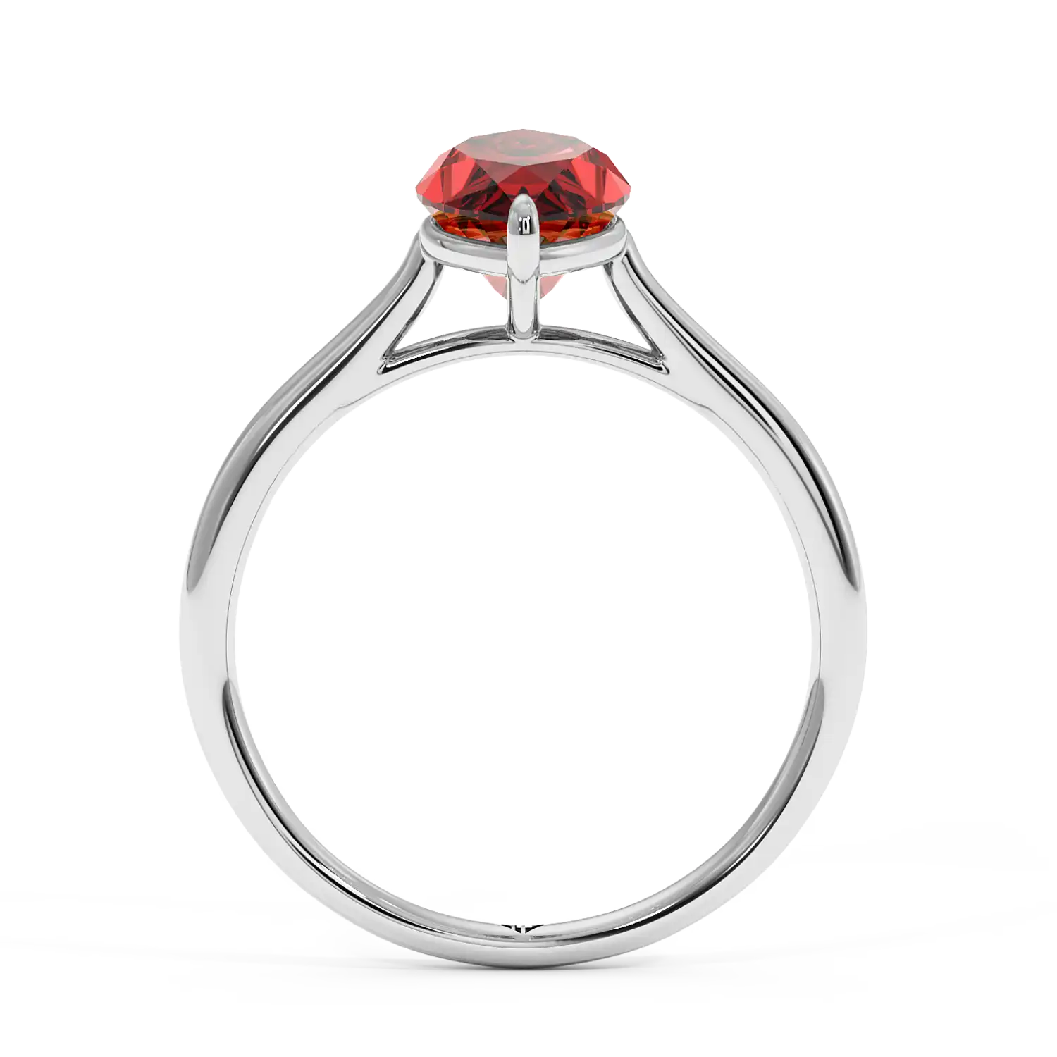 Platinum Poppy Plain Shank Engagement Ring
