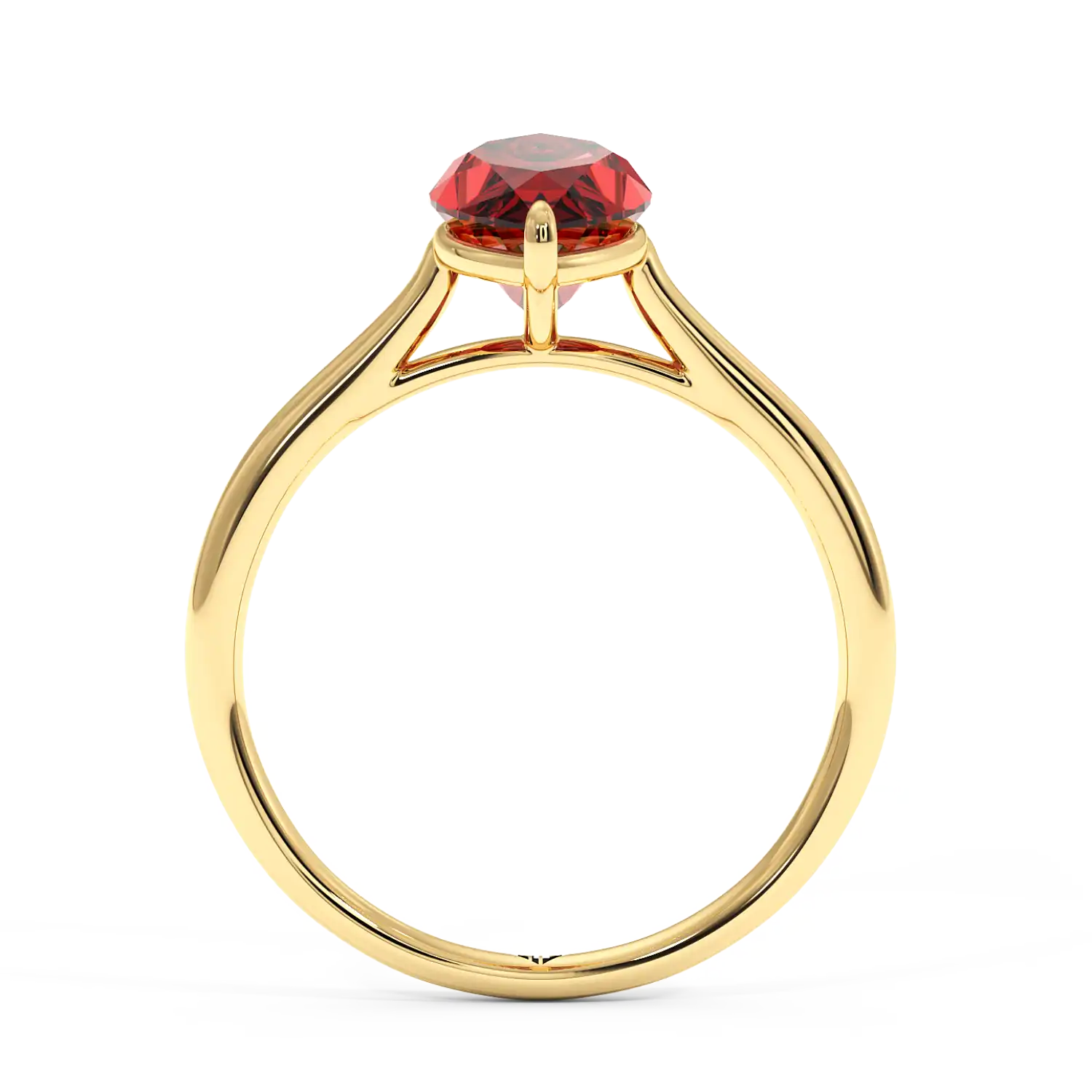 18K Yellow Gold Poppy Plain Shank Engagement Ring