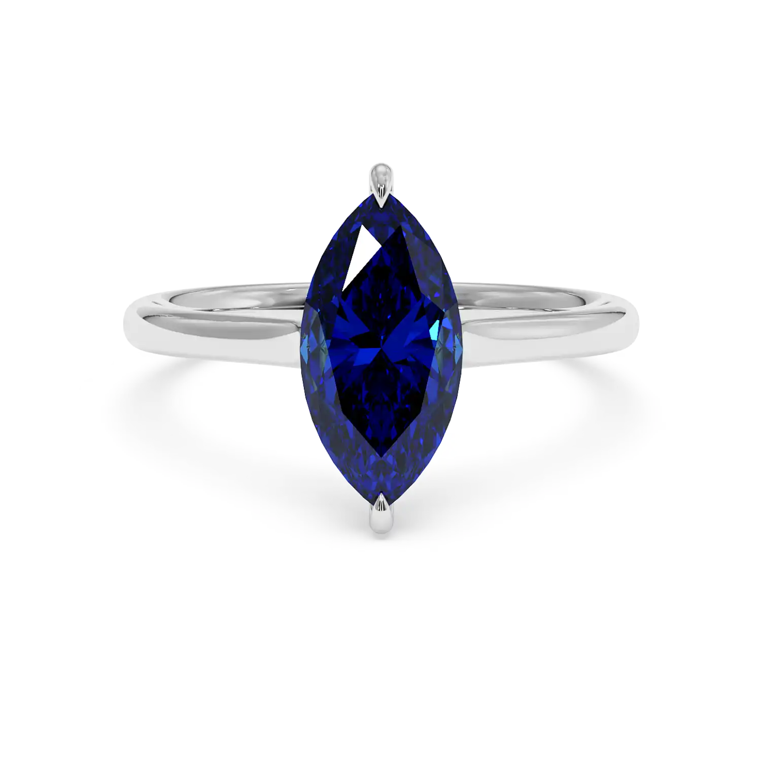 18K White Gold Poppy Plain Shank Engagement Ring