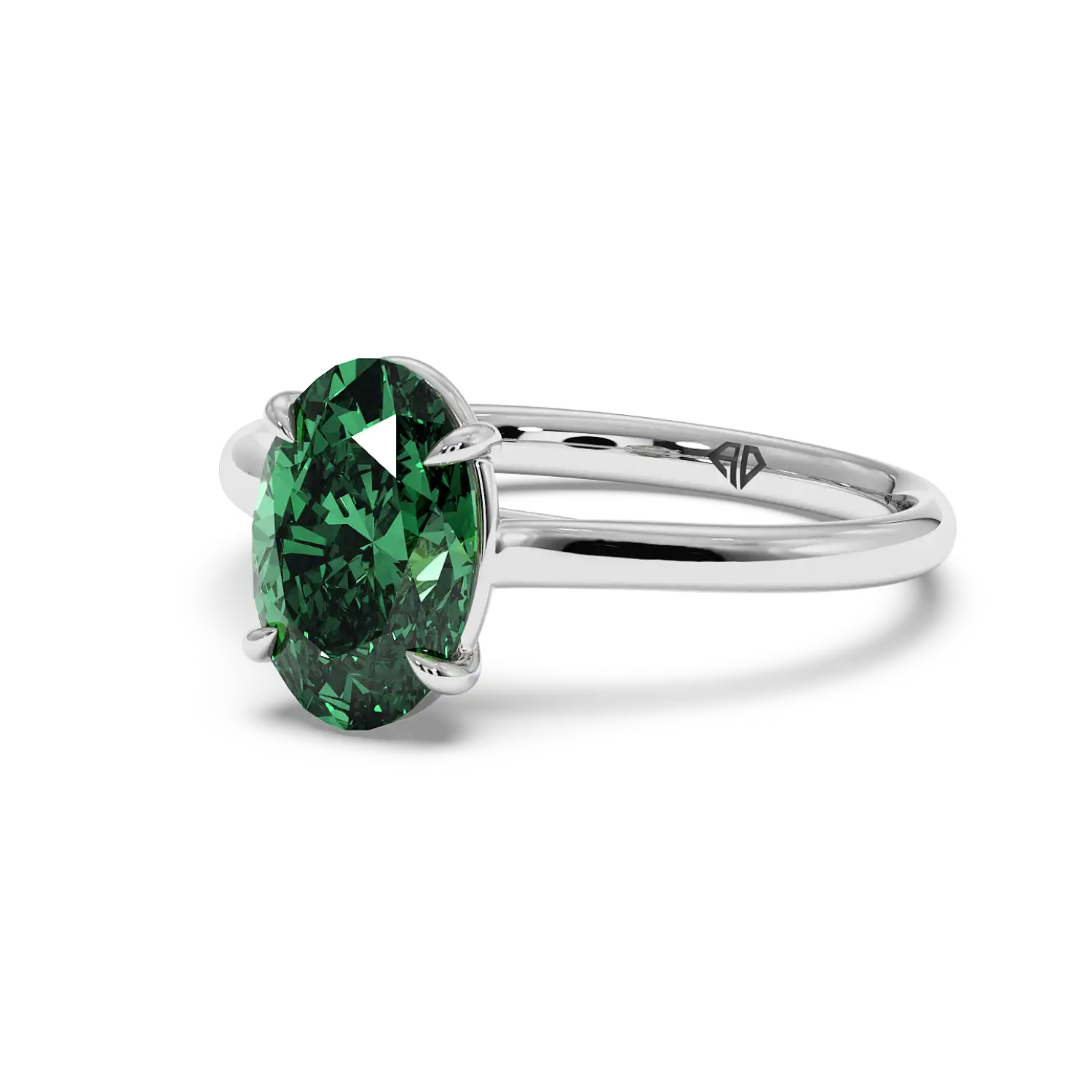 Platinum Poppy Plain Shank Engagement Ring