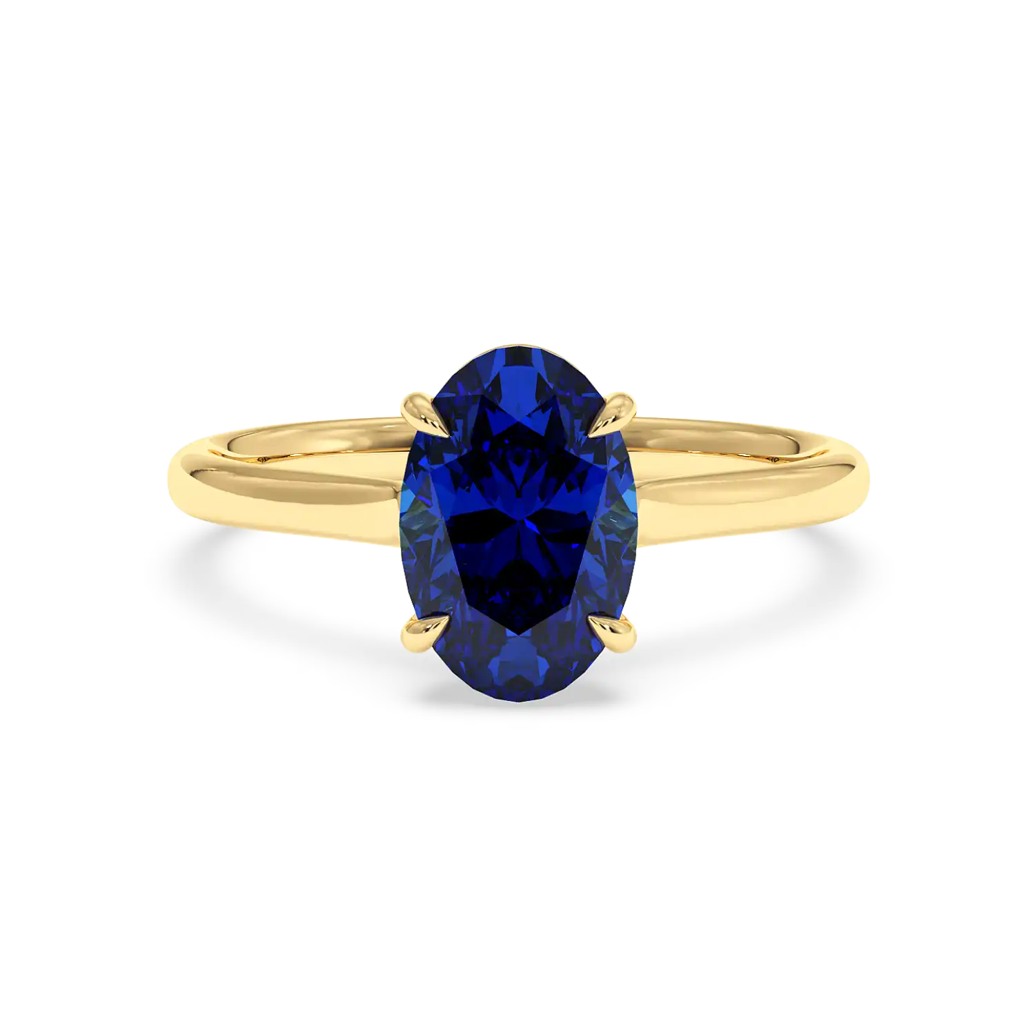 18K Yellow Gold Poppy Plain Shank Engagement Ring