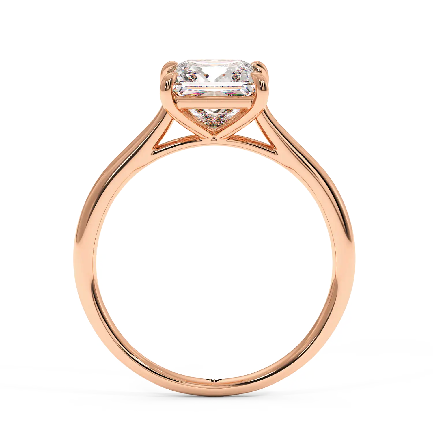 18K Rose Gold Poppy Plain Shank Engagement Ring