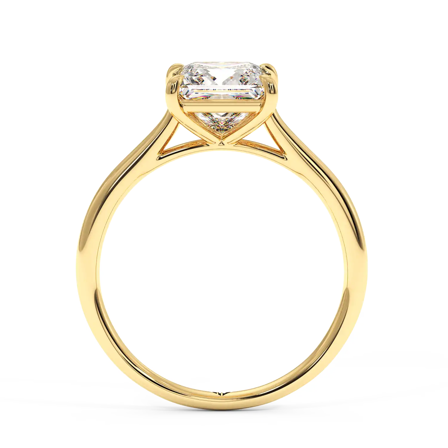 18K Yellow Gold Poppy Plain Shank Engagement Ring