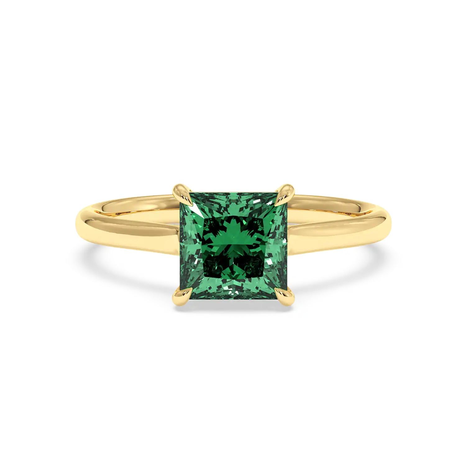 18K Yellow Gold Poppy Plain Shank Engagement Ring