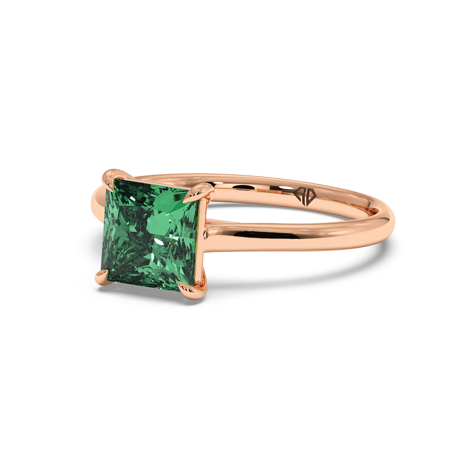 18K Rose Gold Poppy Plain Shank Engagement Ring