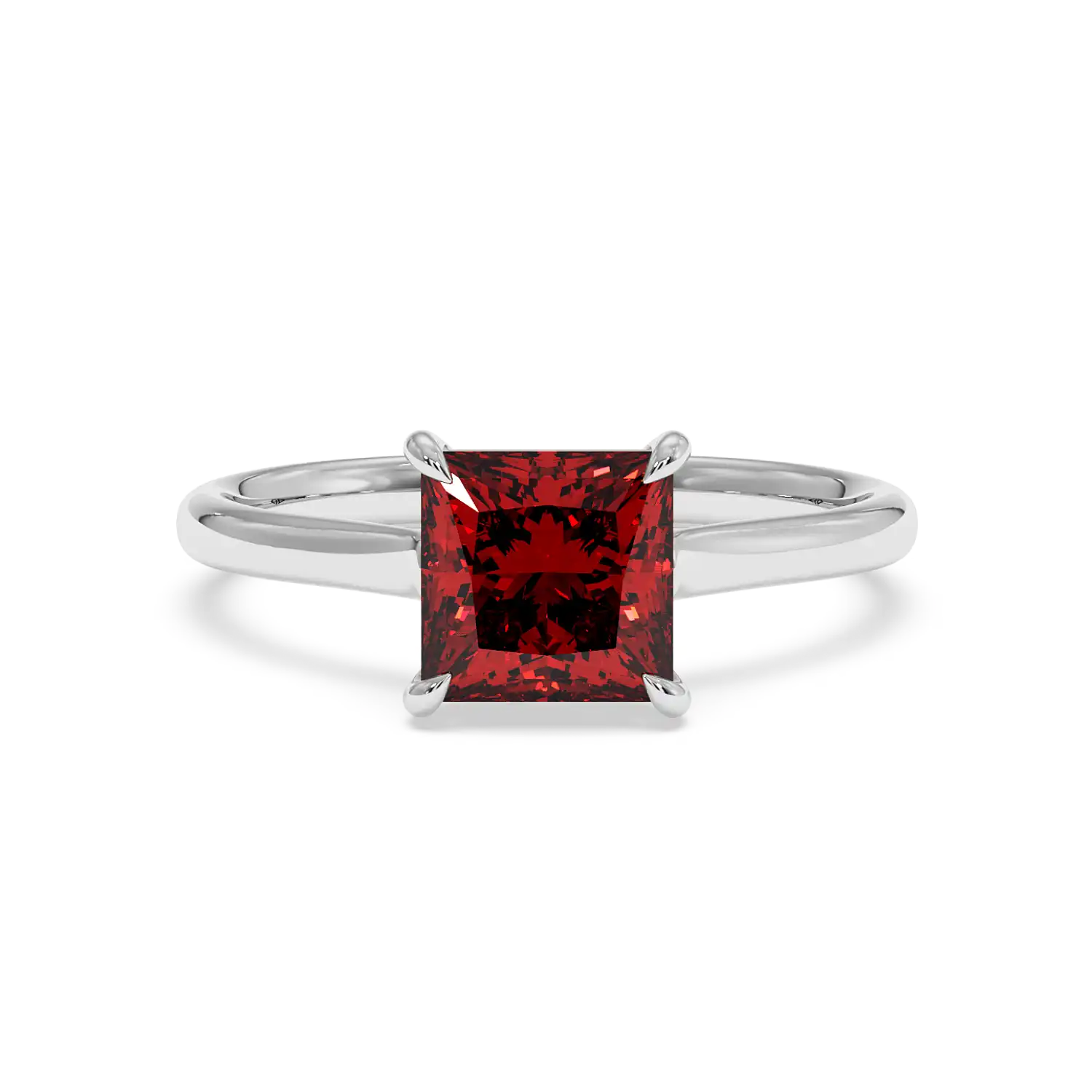 Platinum Poppy Plain Shank Engagement Ring