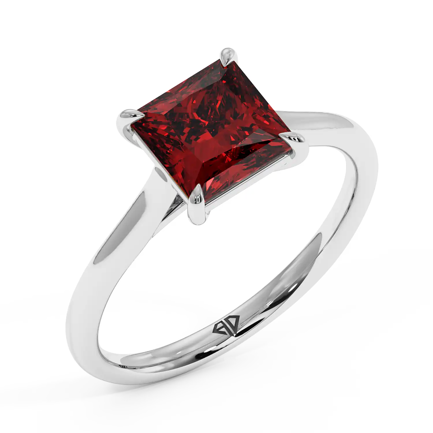 Platinum Poppy Plain Shank Engagement Ring