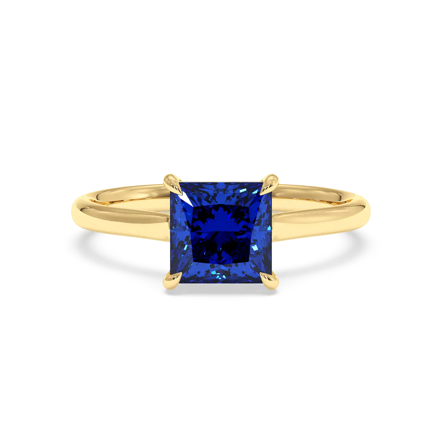 18K Yellow Gold Poppy Plain Shank Engagement Ring