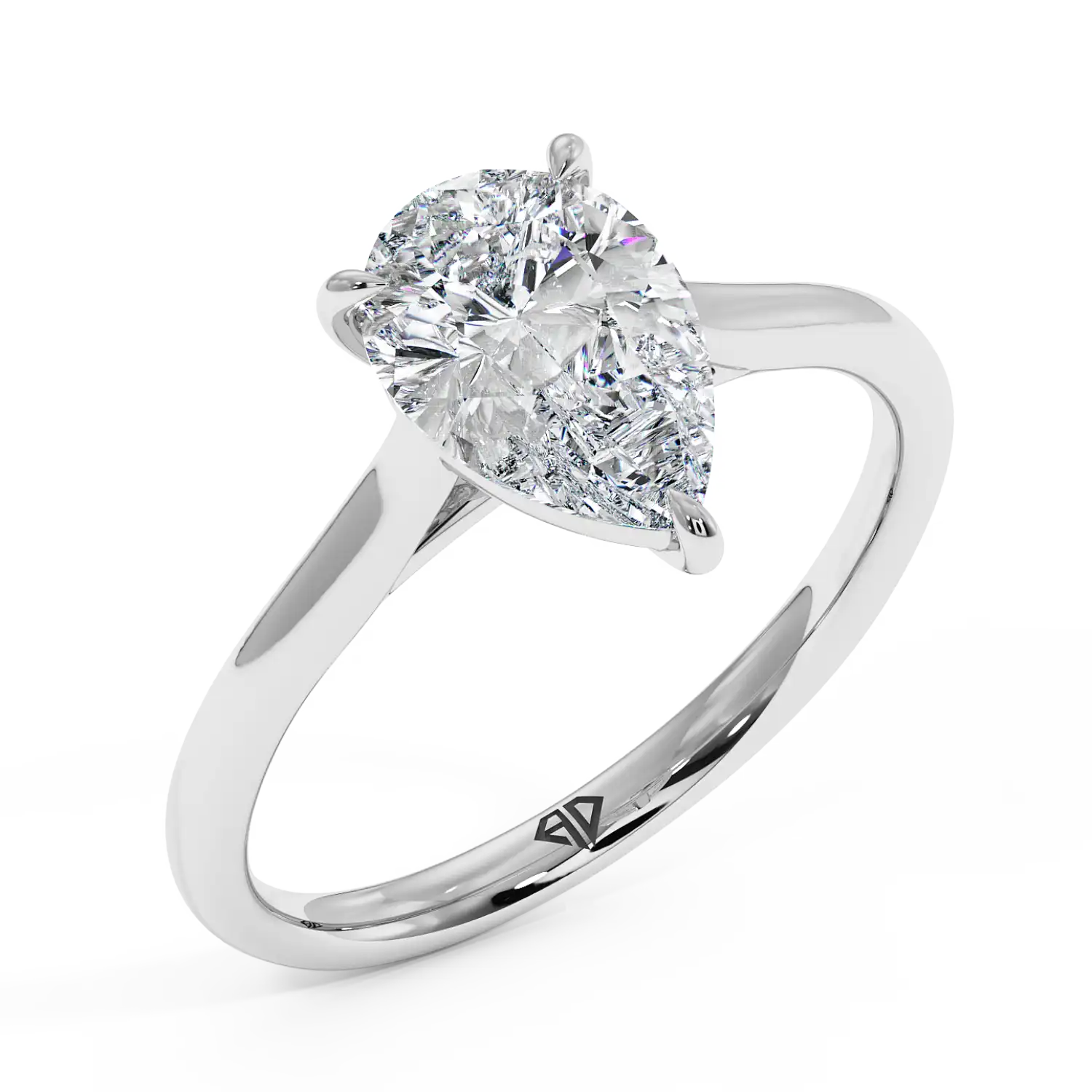 Platinum Poppy Plain Shank Engagement Ring