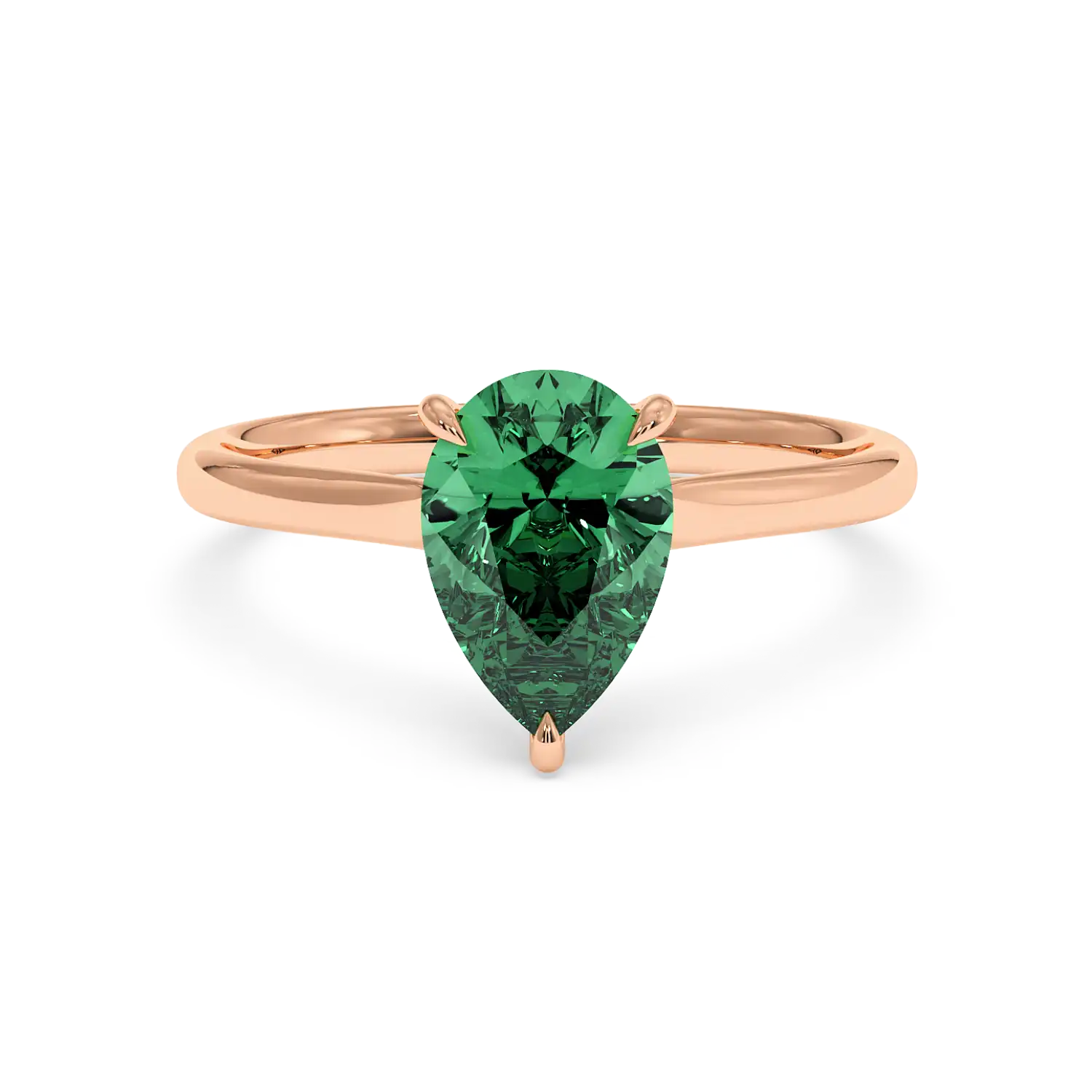 18K Rose Gold Poppy Plain Shank Engagement Ring