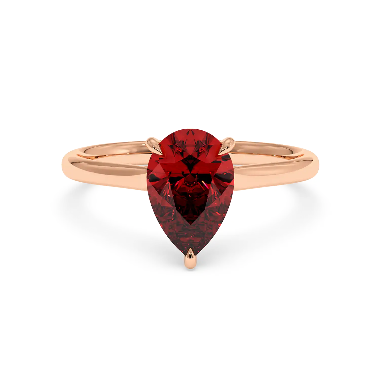 18K Rose Gold Poppy Plain Shank Engagement Ring