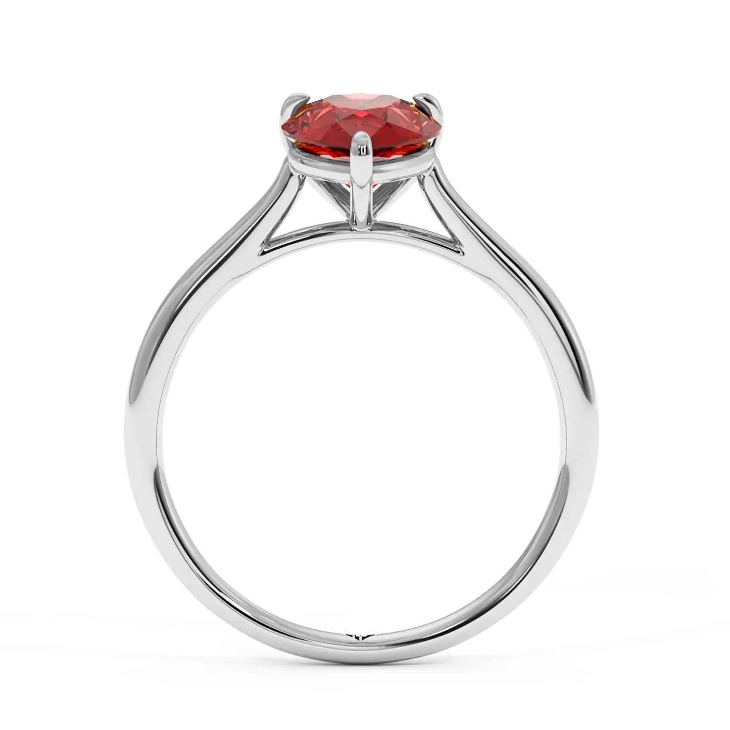 18K White Gold Poppy Plain Shank Engagement Ring