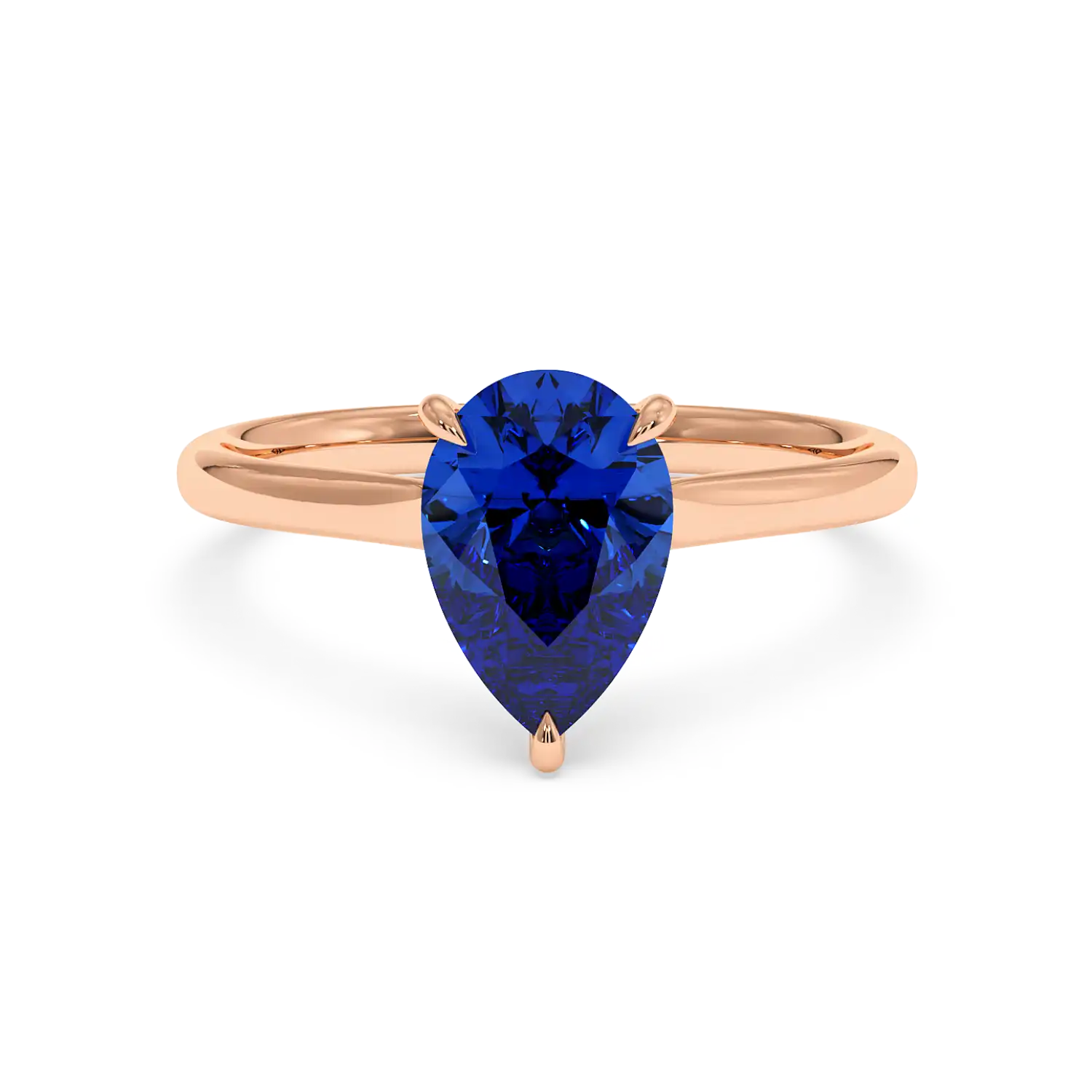 18K Rose Gold Poppy Plain Shank Engagement Ring
