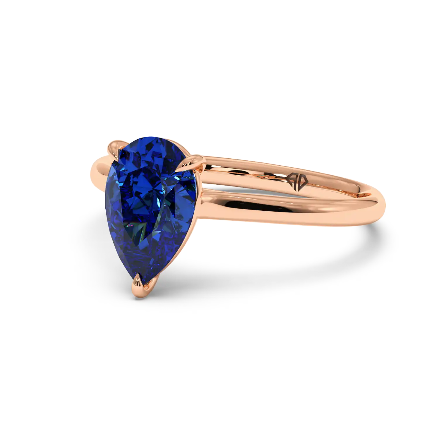 18K Rose Gold Poppy Plain Shank Engagement Ring