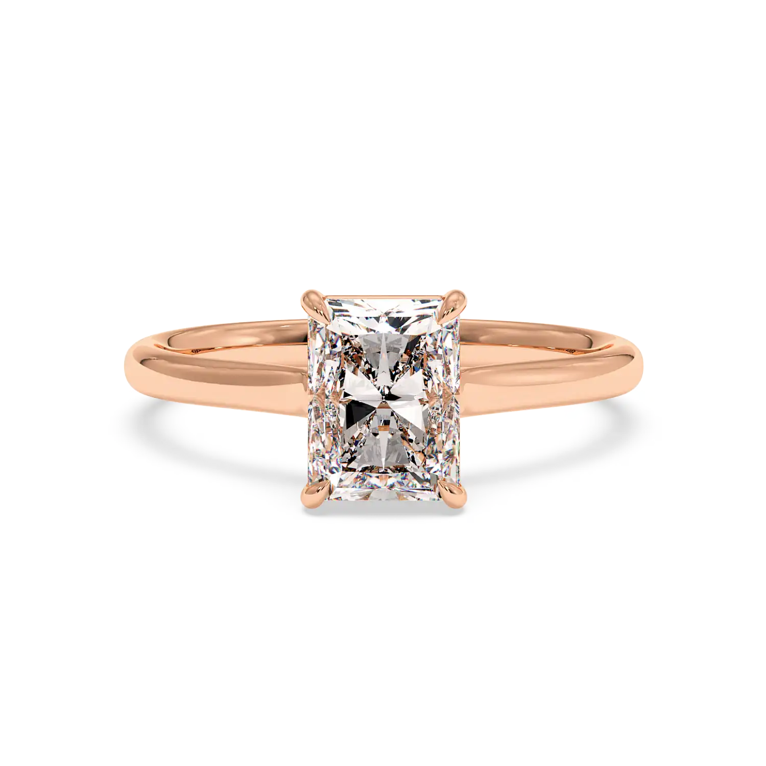 18K White Gold Poppy Plain Shank Engagement Ring