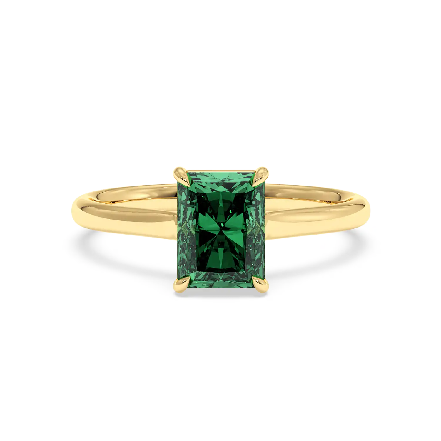 18K Yellow Gold Poppy Plain Shank Engagement Ring