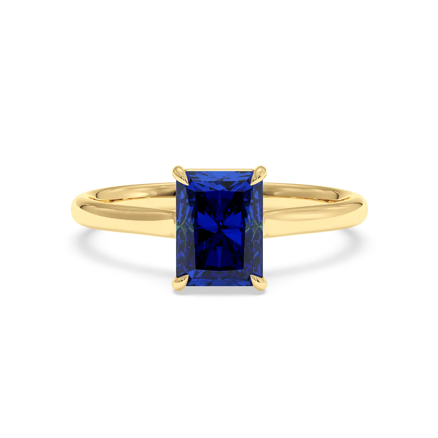 18K Yellow Gold Poppy Plain Shank Engagement Ring