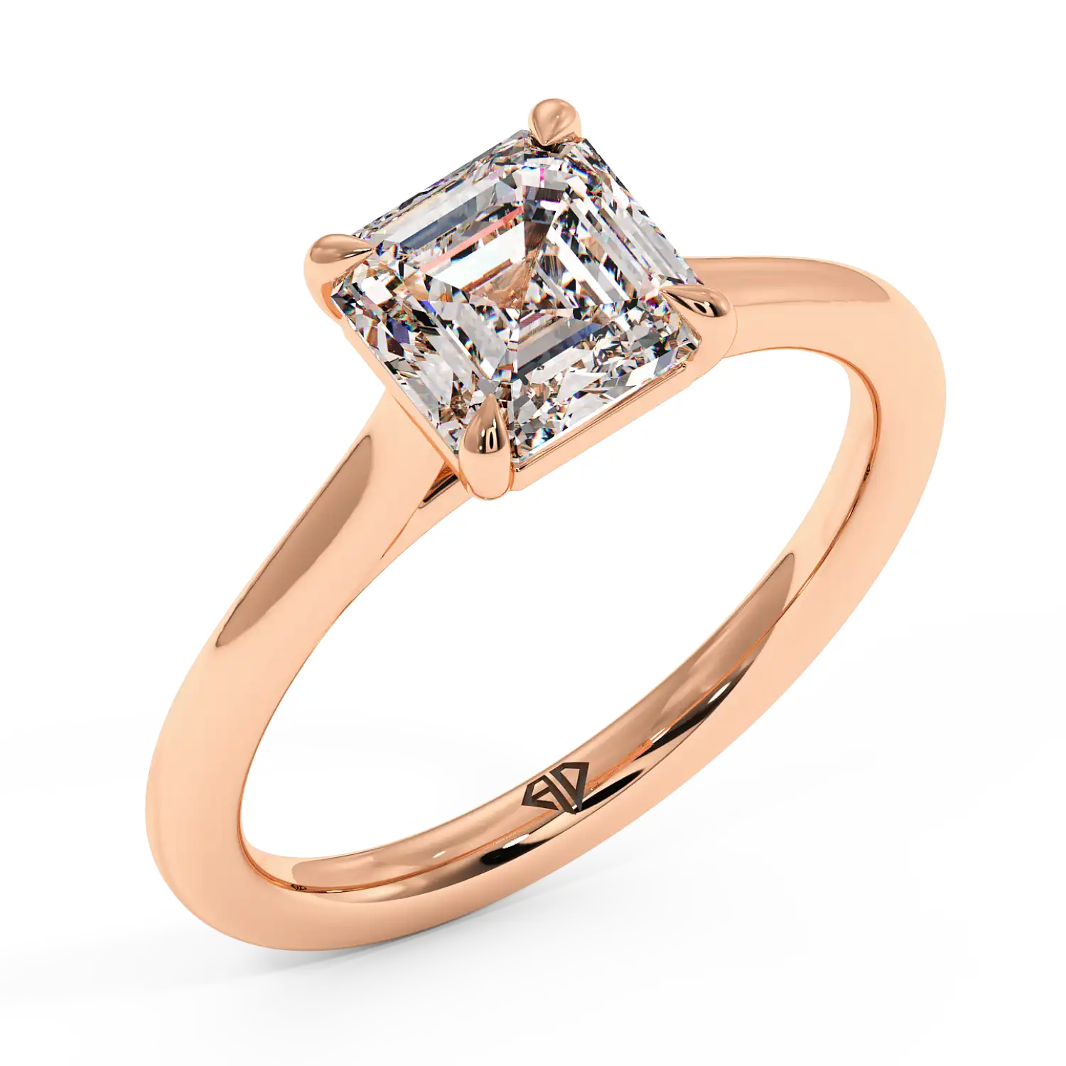 18K Rose Gold Rowen Solitaire Engagement Ring