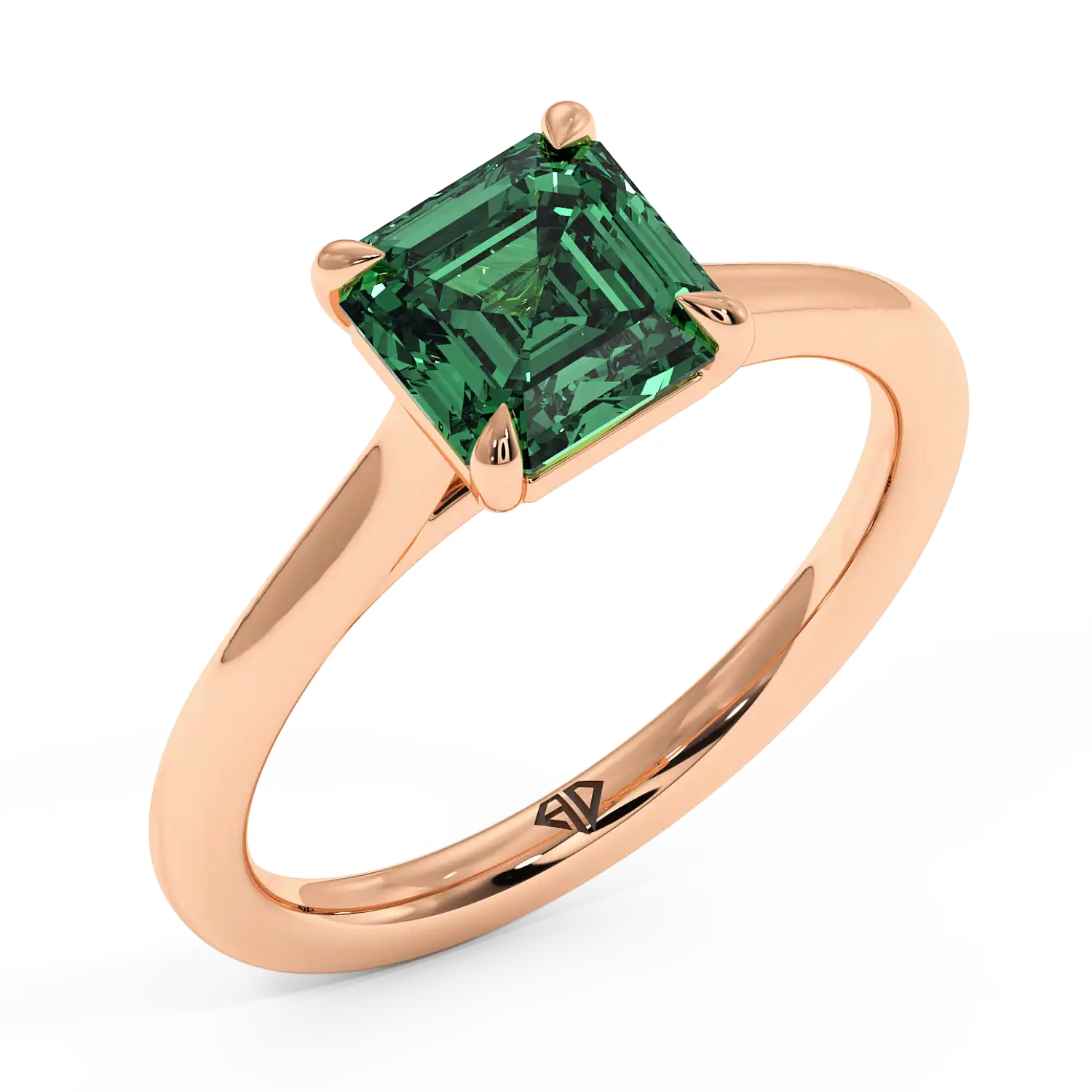 18K Rose Gold Rowen Solitaire Engagement Ring