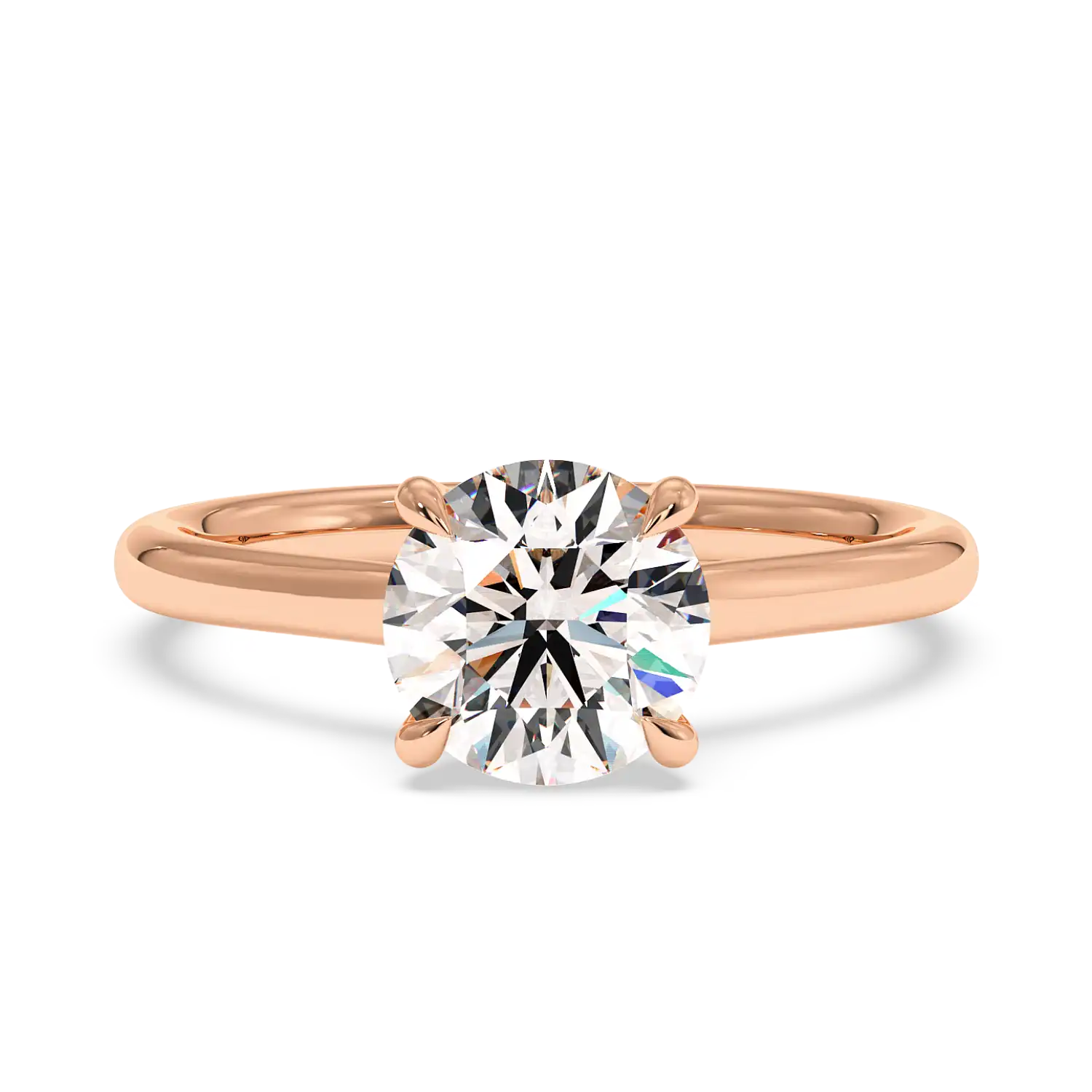 18K Rose Gold Rowen Solitaire Engagement Ring