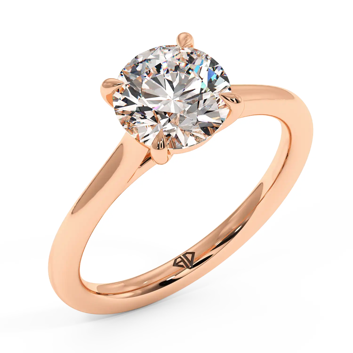 18K Rose Gold Rowen Solitaire Engagement Ring