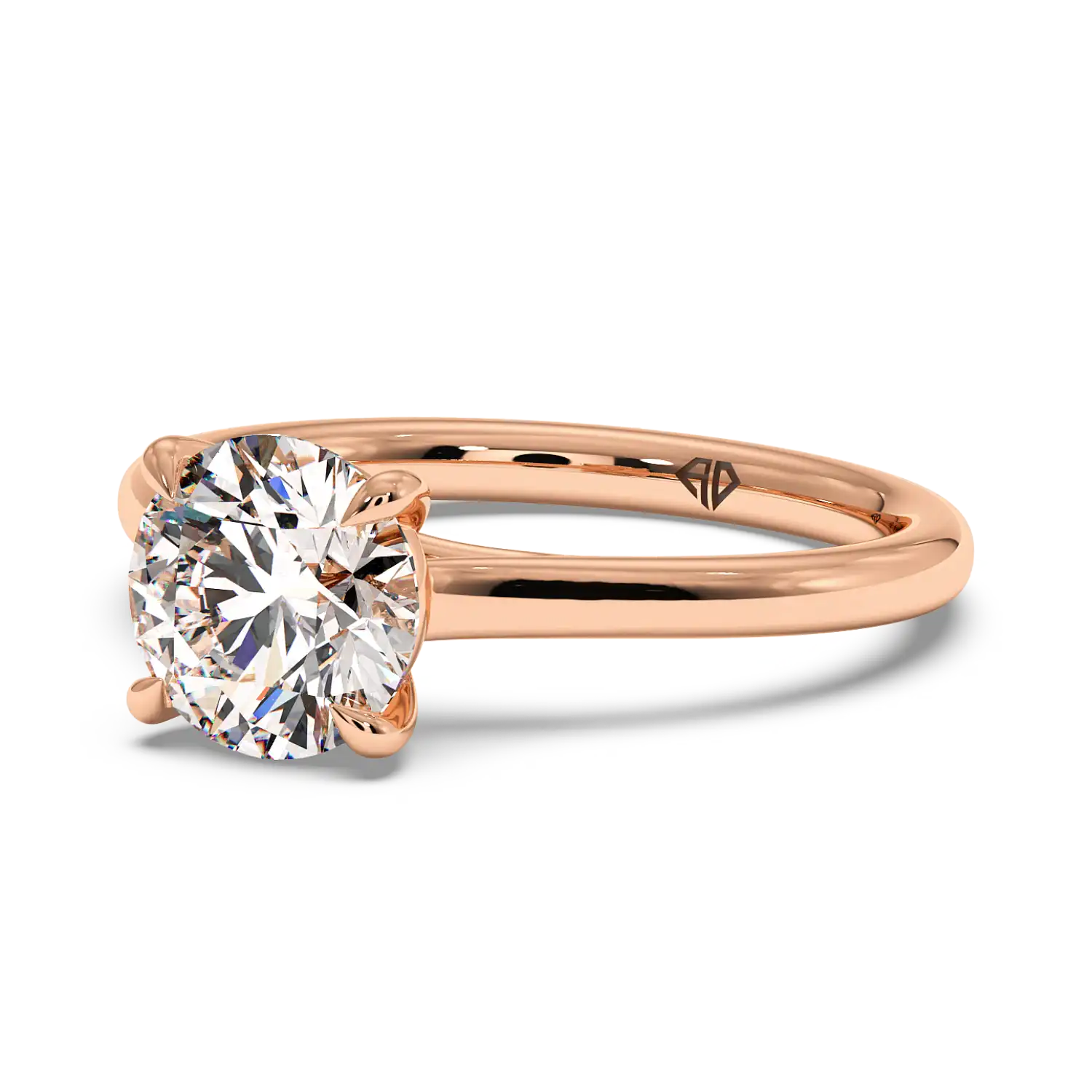 18K Rose Gold Rowen Solitaire Engagement Ring