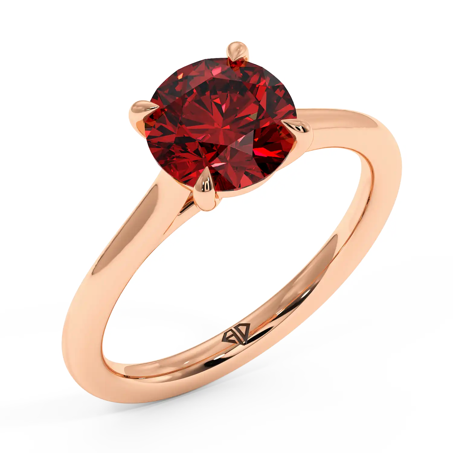 18K Rose Gold Rowen Solitaire Engagement Ring
