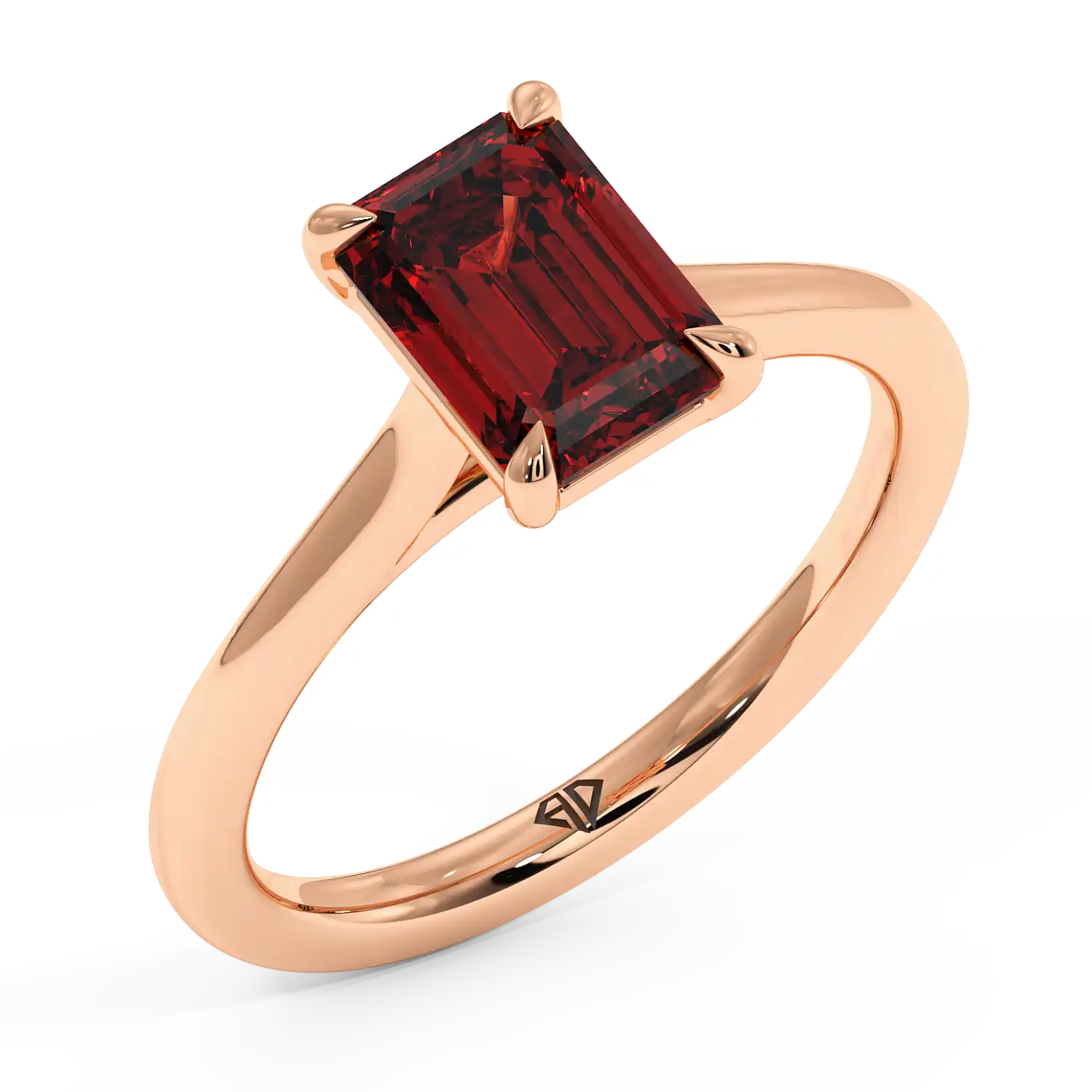 18K Rose Gold Rowen Solitaire Engagement Ring