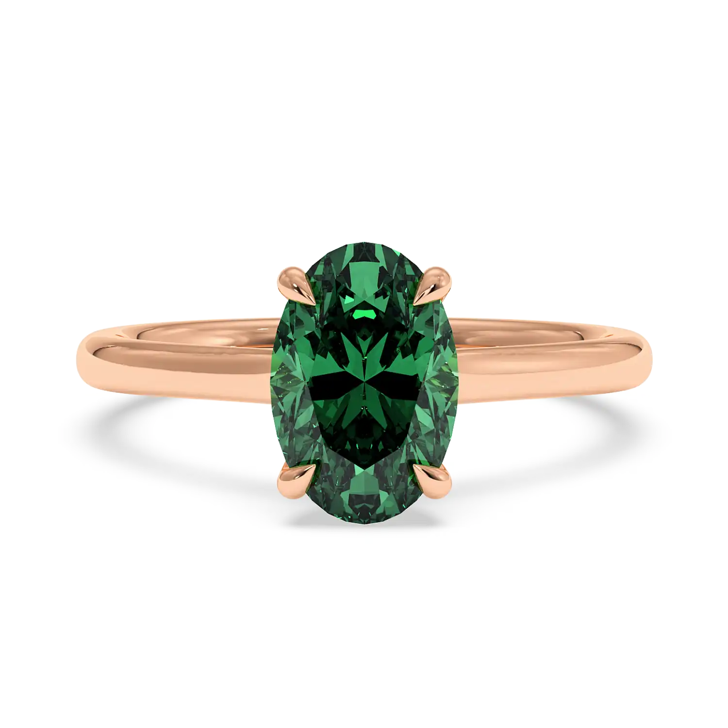 18K Rose Gold Rowen Solitaire Engagement Ring