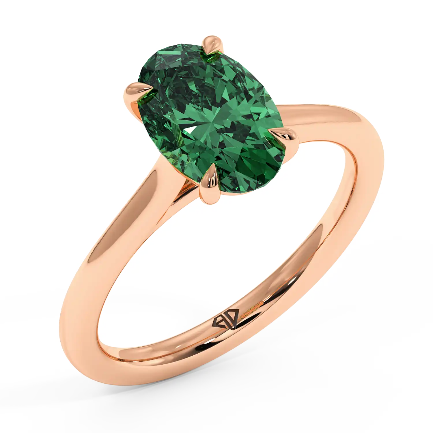 18K Rose Gold Rowen Solitaire Engagement Ring