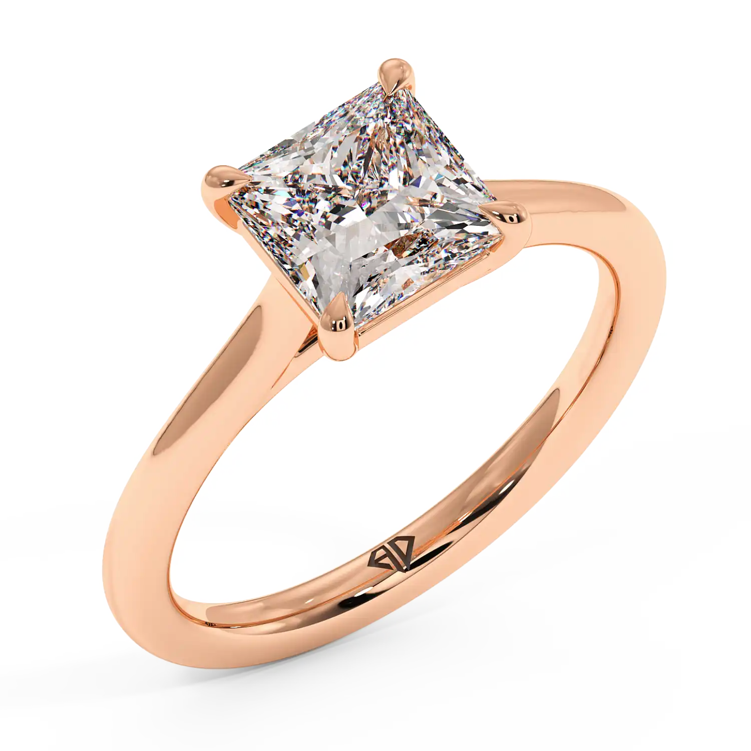 18K Rose Gold Rowen Solitaire Engagement Ring