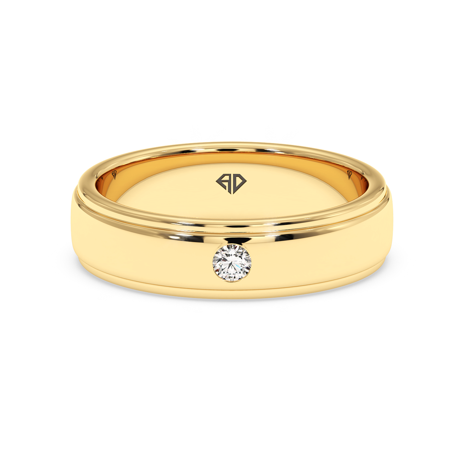 18K White Gold Diamond Wedding Band for Him