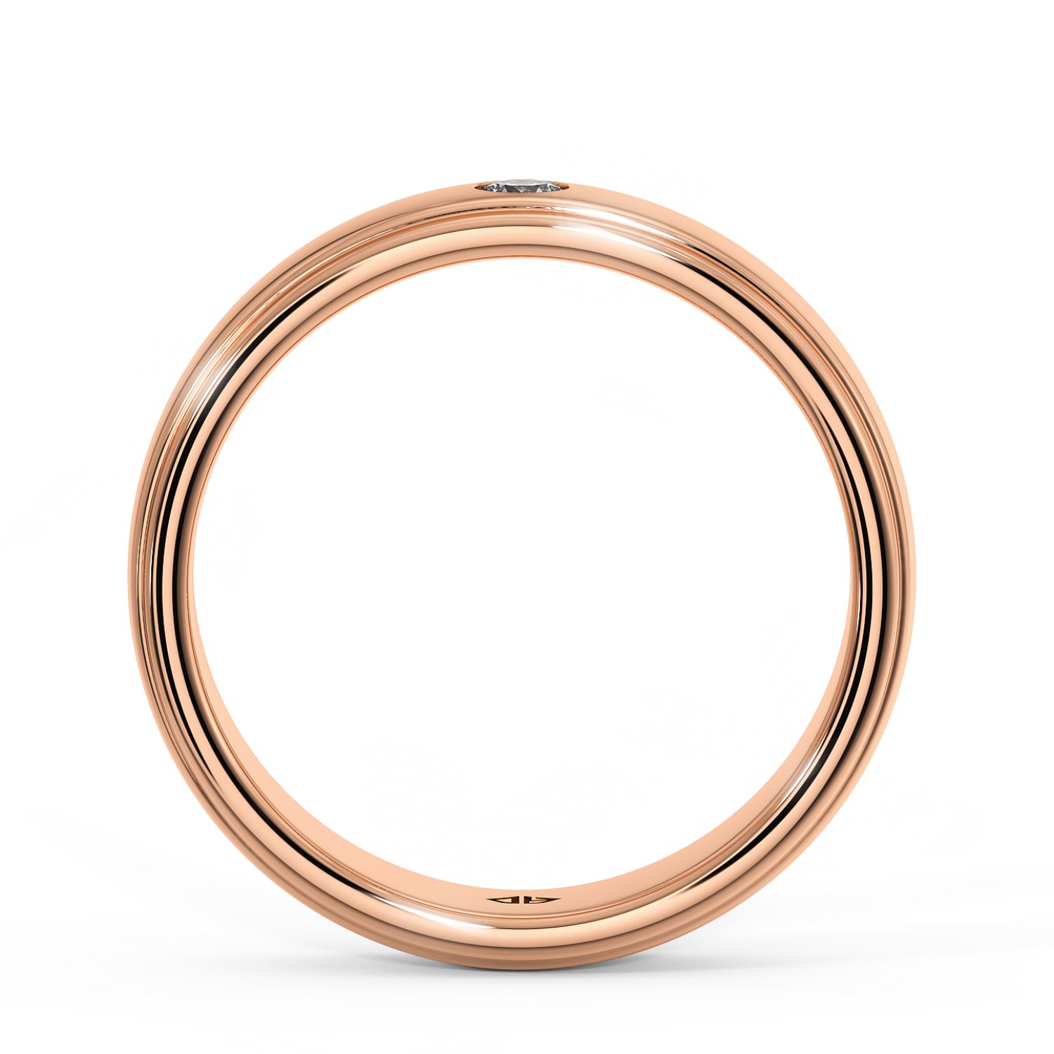9K Rose Gold Diamond Wedding Band for Him