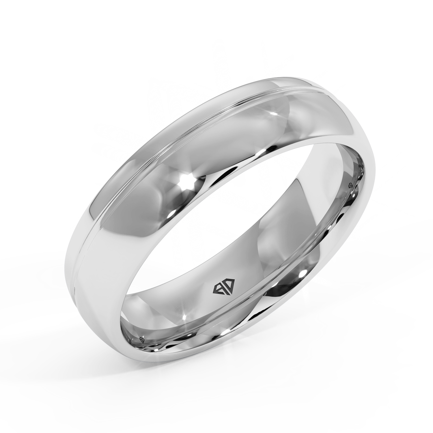 9K White Gold LT5RB12 Wedding Band