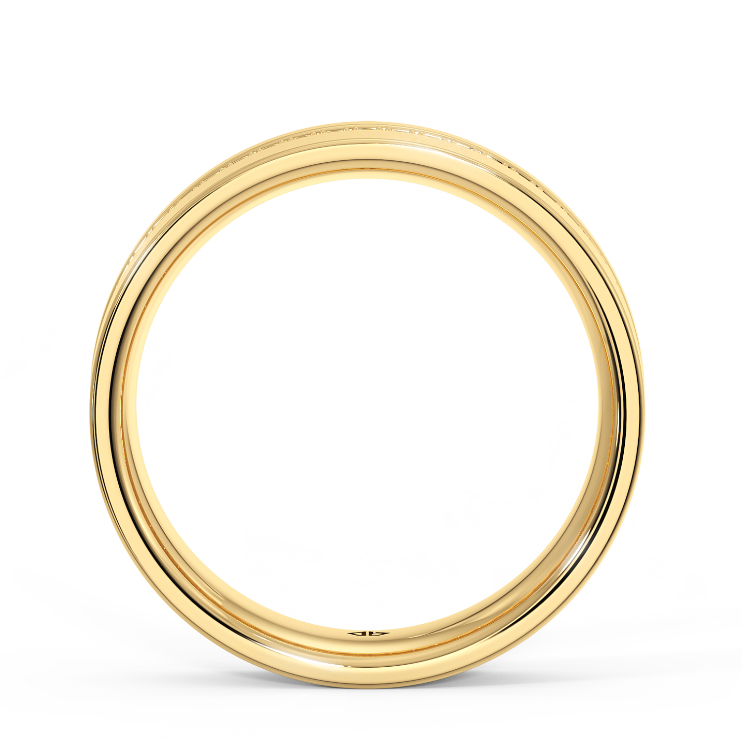 9K Yellow Gold Mens Moissanite Diamond Wedding Band