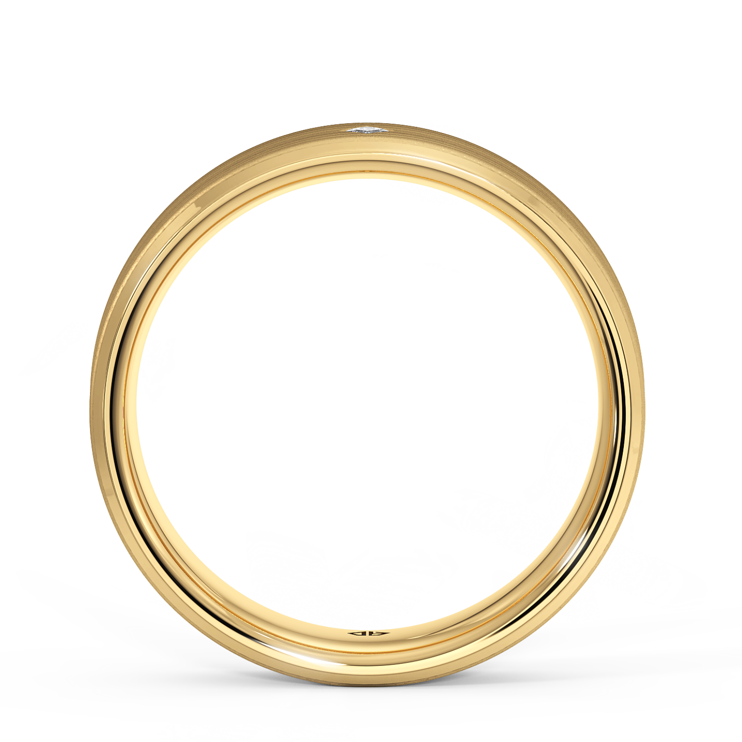 9K Yellow Gold Princess Cut  Diamond Wedding Band