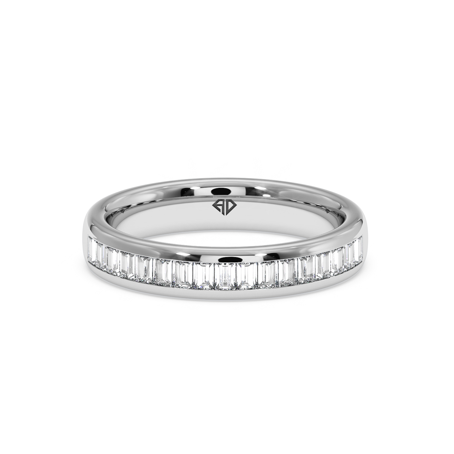 18K White Gold Baguatte Cut Diamond Wedding Band