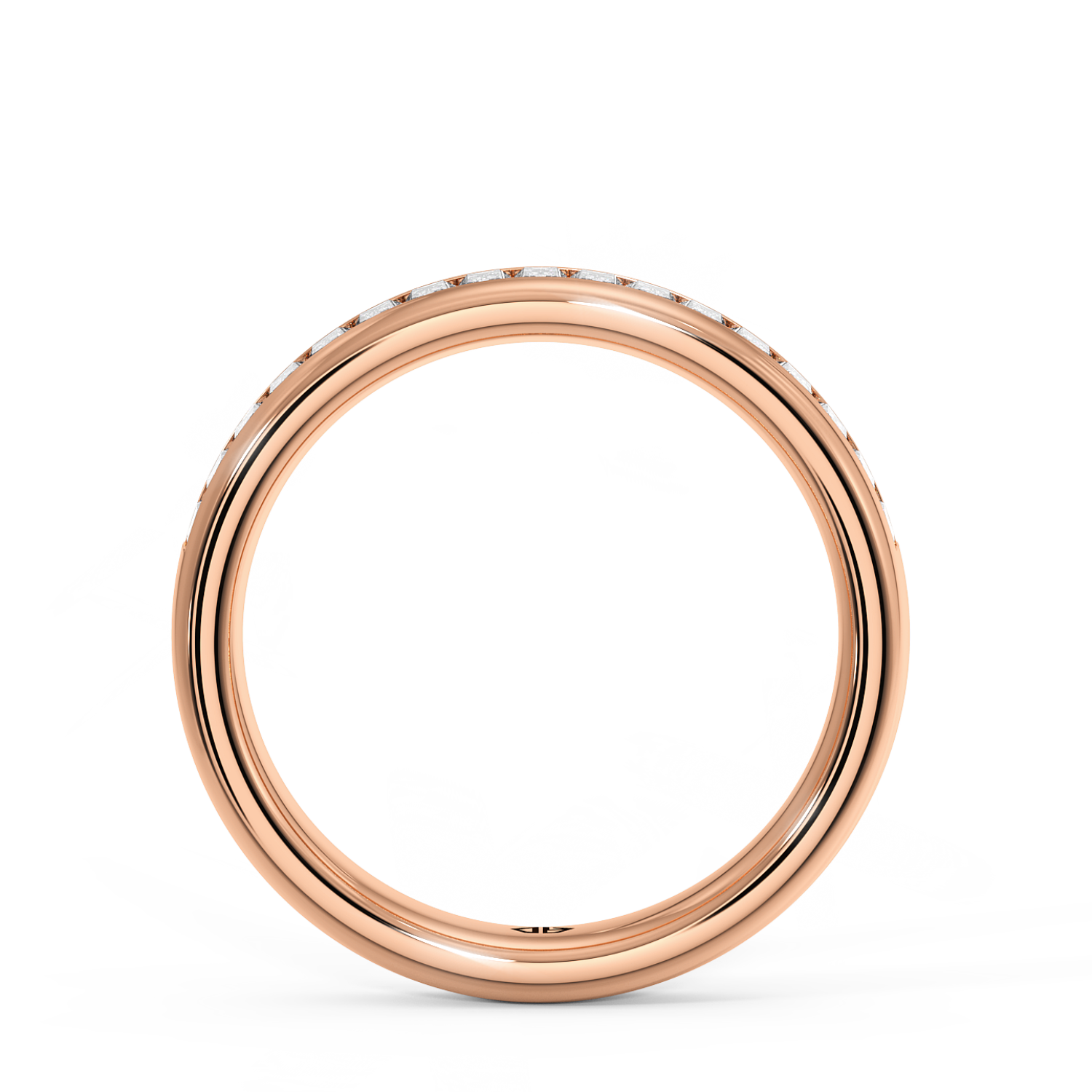 9K Rose Gold Baguatte Cut Diamond Wedding Band