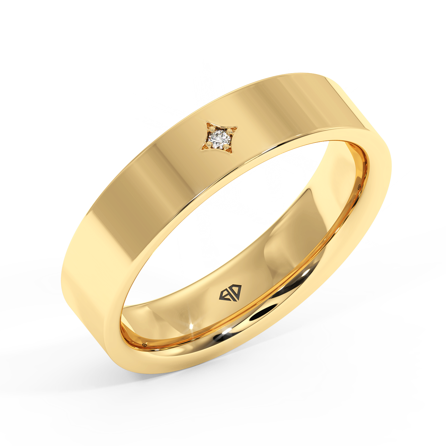 18K Yellow Gold Balthazar Diamond Wedding Band