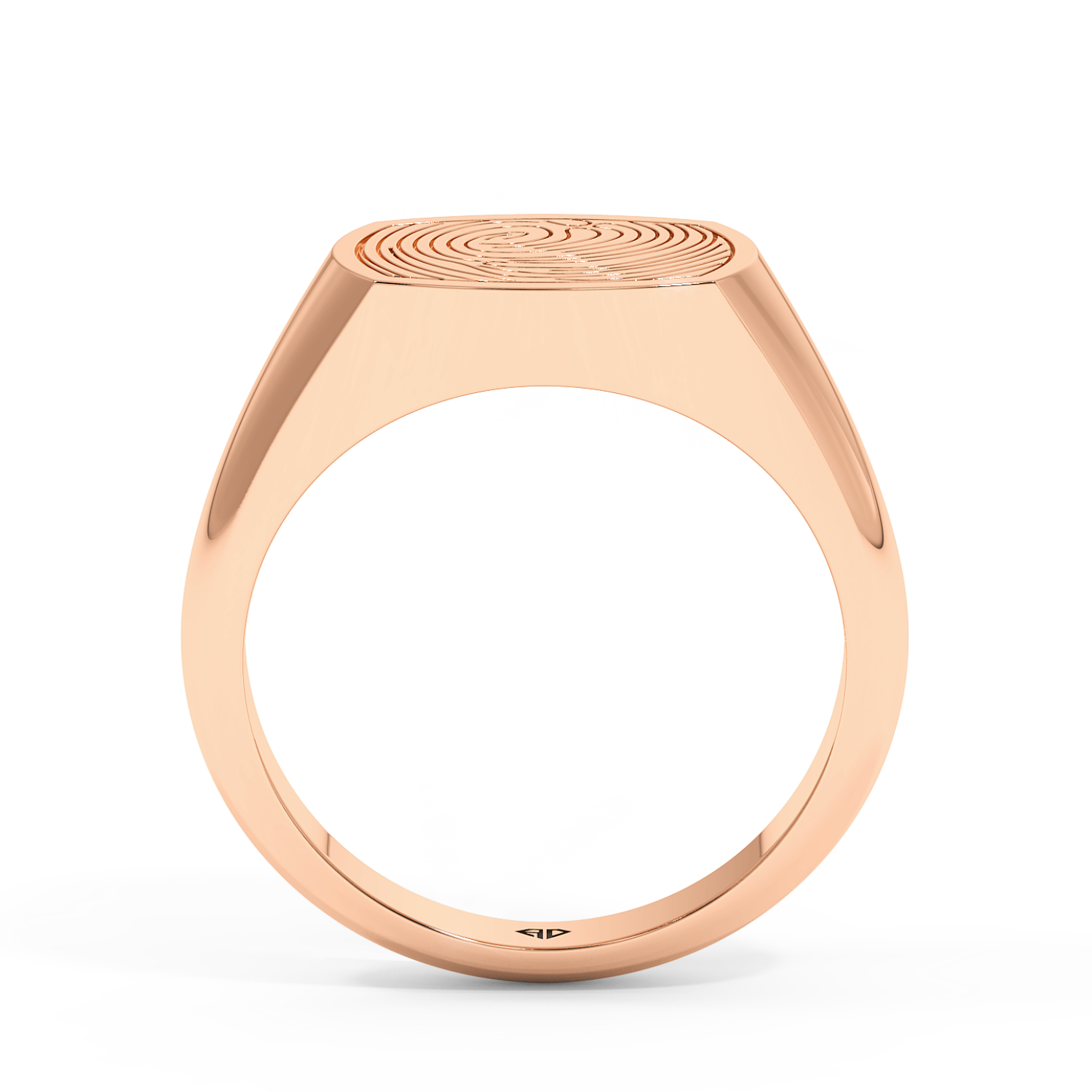 18K Rose Gold Finger Print Signet Ring