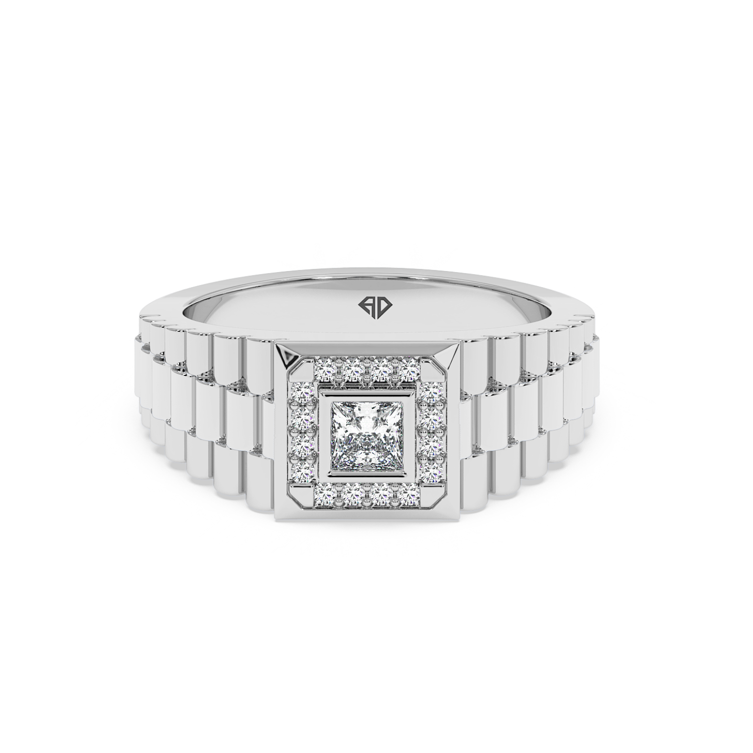 18K White Gold Zilan Signet Ring