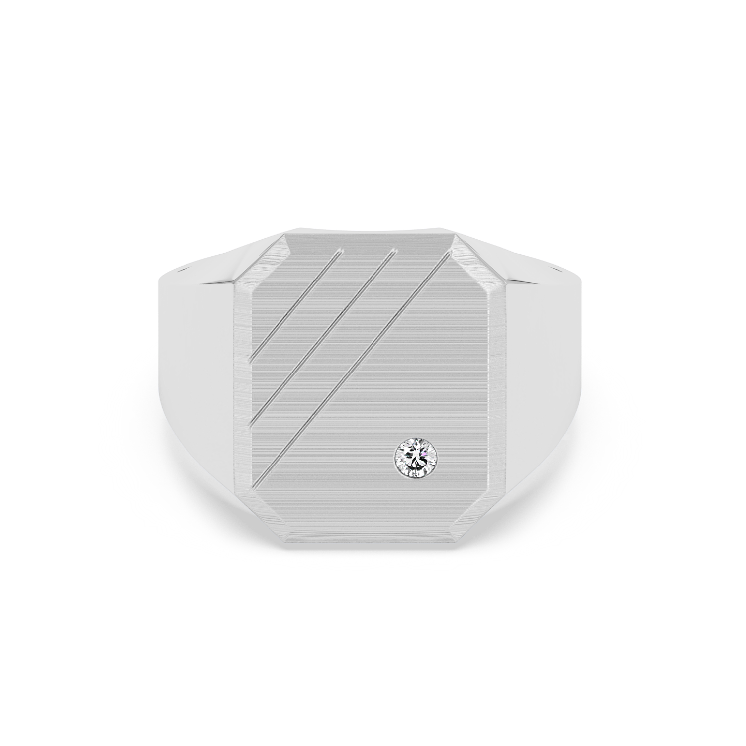 18K White Gold Signet Ring