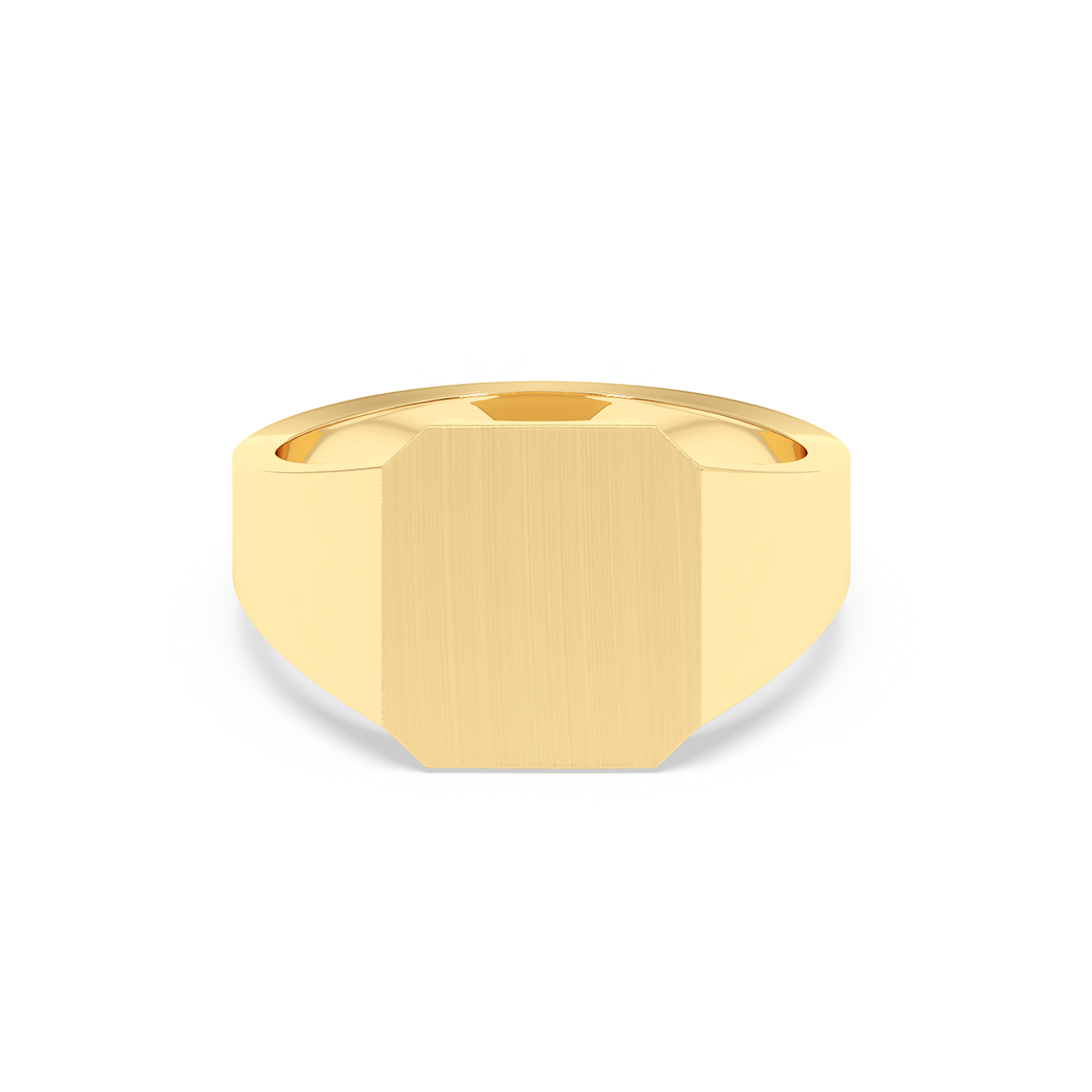 18K White Gold Square Shape Signet Ring