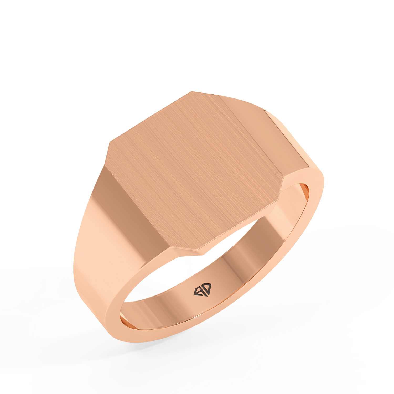18K Rose Gold Square Shape Signet Ring