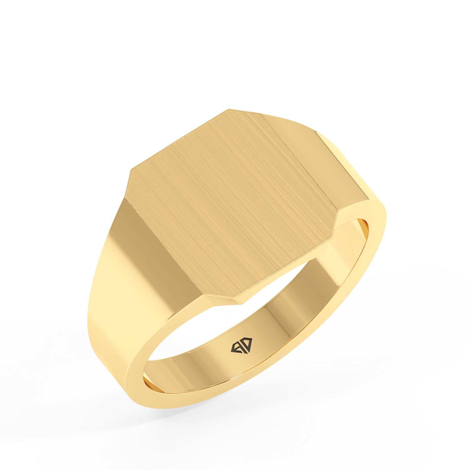 18K Yellow Gold Square Shape Signet Ring