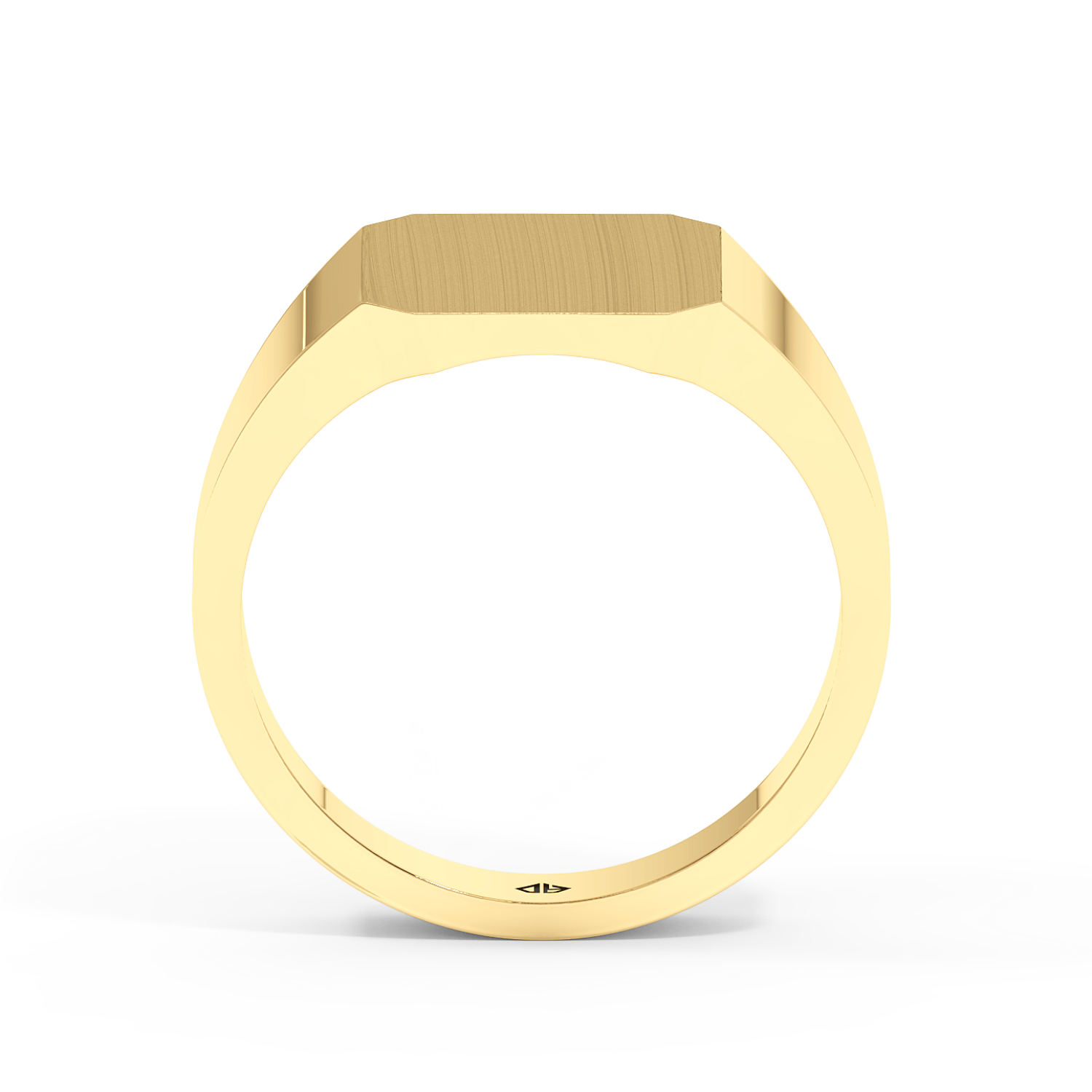 18K Yellow Gold Square Shape Signet Ring