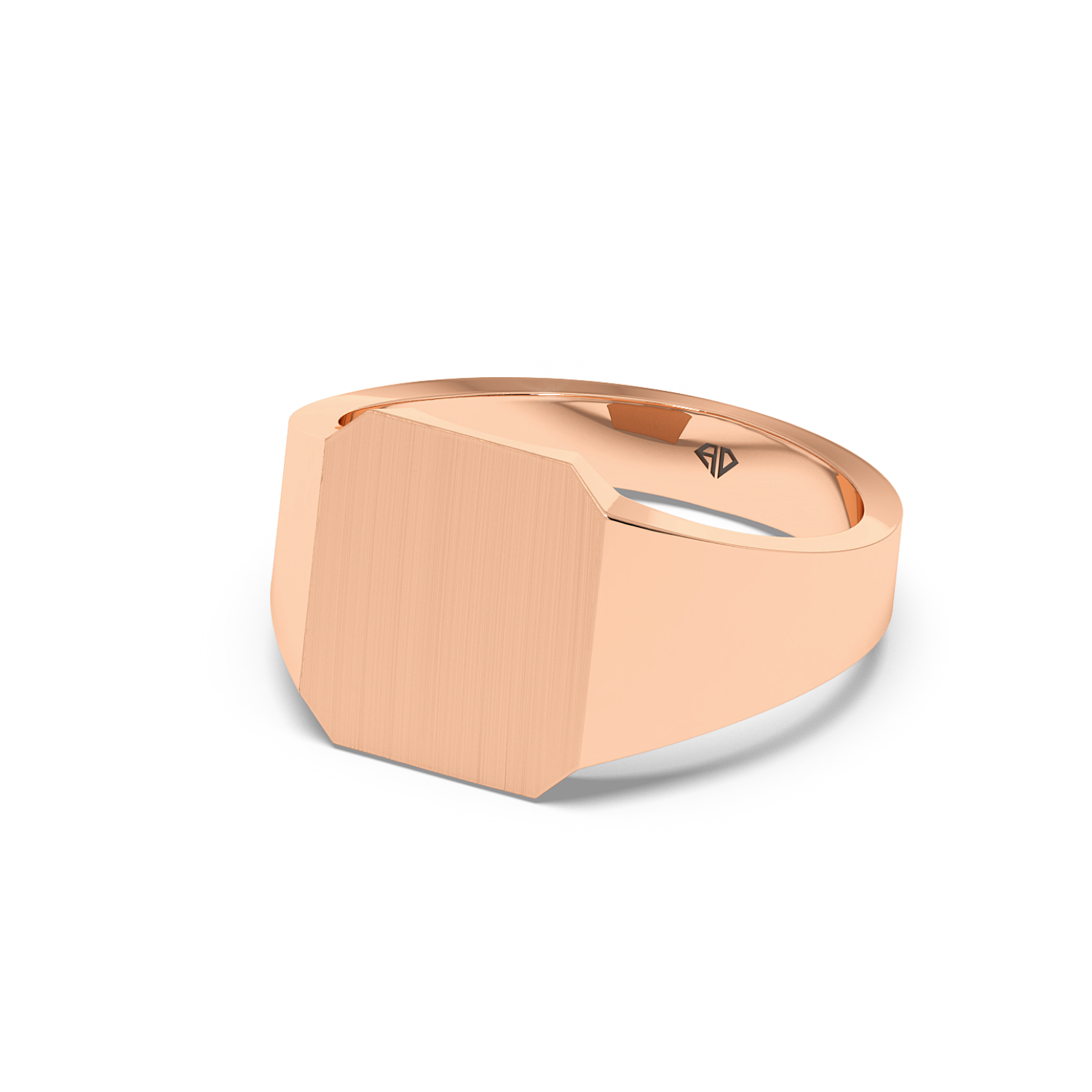 18K Rose Gold Square Shape Signet Ring